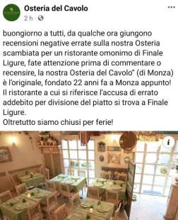 RECENSIONI OSTERIA DEL CAVOLO DI MONZA