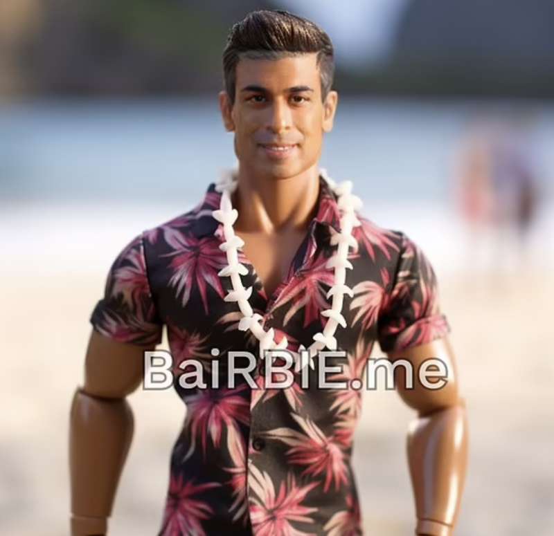 rishi sunak immagine creata dal dailymail con barbie.me