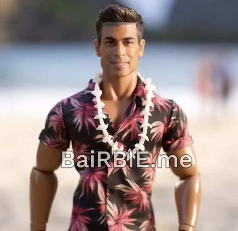 rishi sunak   immagine creata dal dailymail con barbie.me