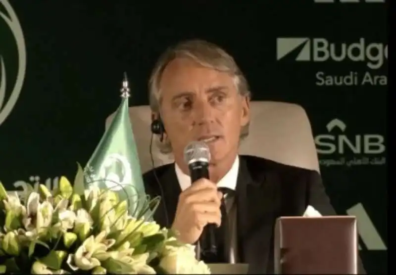 roberto mancini - presentazione da ct dell arabia saudita 