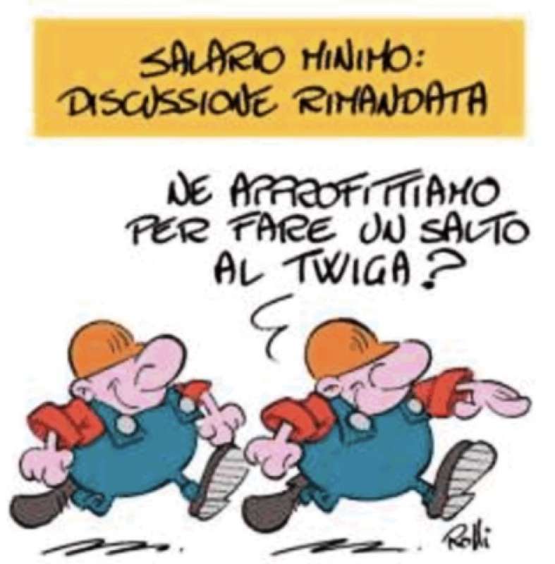 salario minimo vignetta by rolli il giornalone la stampa