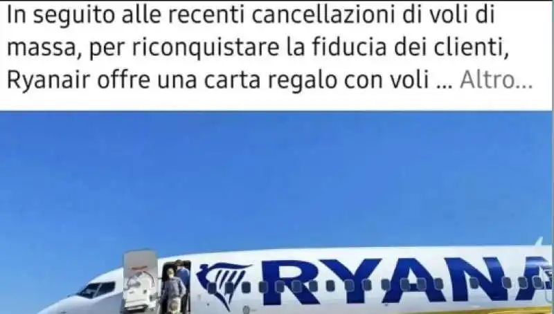 truffa della carta regalo di ryanair 2