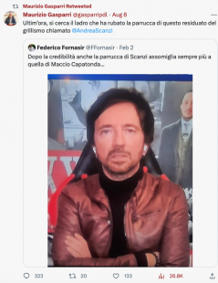 tweet di maurizio gasparri contro andrea scanzi