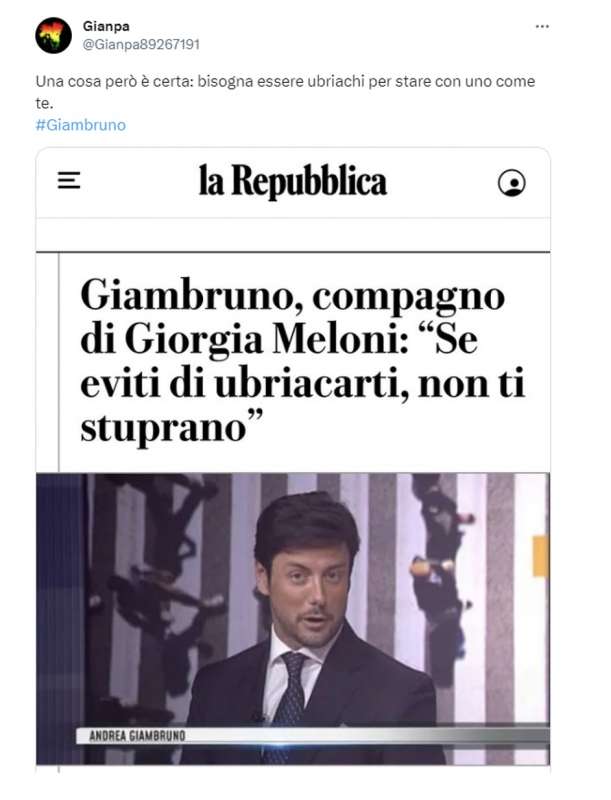 tweet sulle parole di giambruno sugli stupri 3