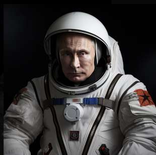 VLADIMIR PUTIN ASTRONAUTA - IMMAGINE CREATA CON MIDJOURNEY