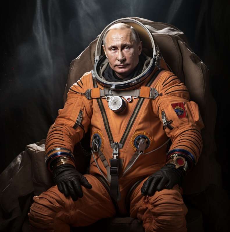 VLADIMIR PUTIN ASTRONAUTA - IMMAGINE CREATA CON MIDJOURNEY