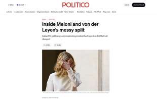 ARTICOLO DI POLITICO.EU SULLO SCAZZO MELONI VON DER LEYEN