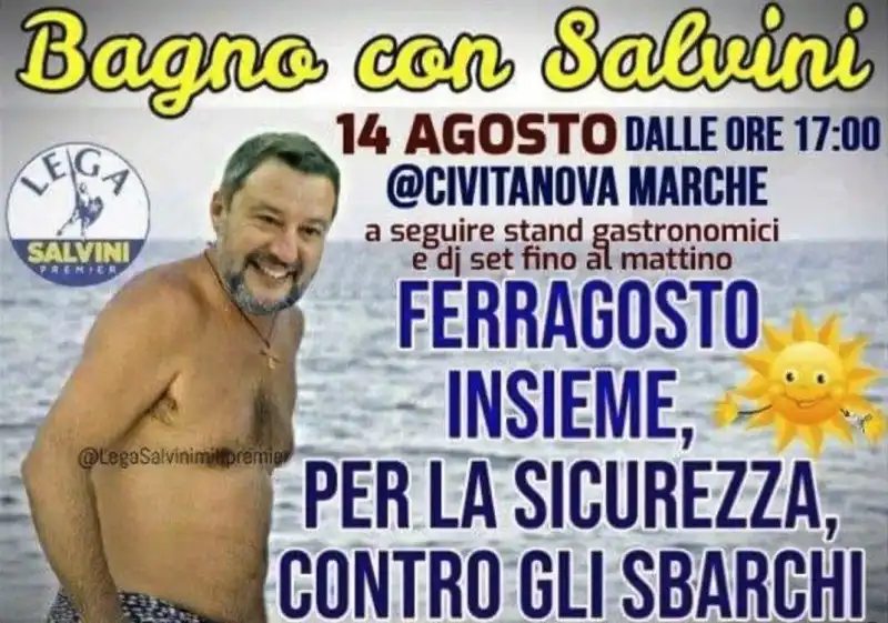 BAGNO CON MATTEO SALVINI - CIVITANOVA MARCHE