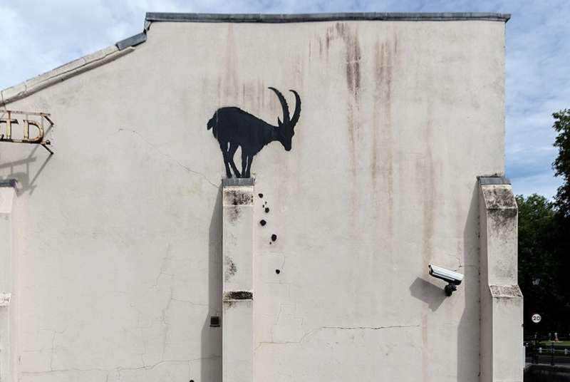 CAPRETTA SU UN MURO A LONDRA - OPERA DI BANKSY