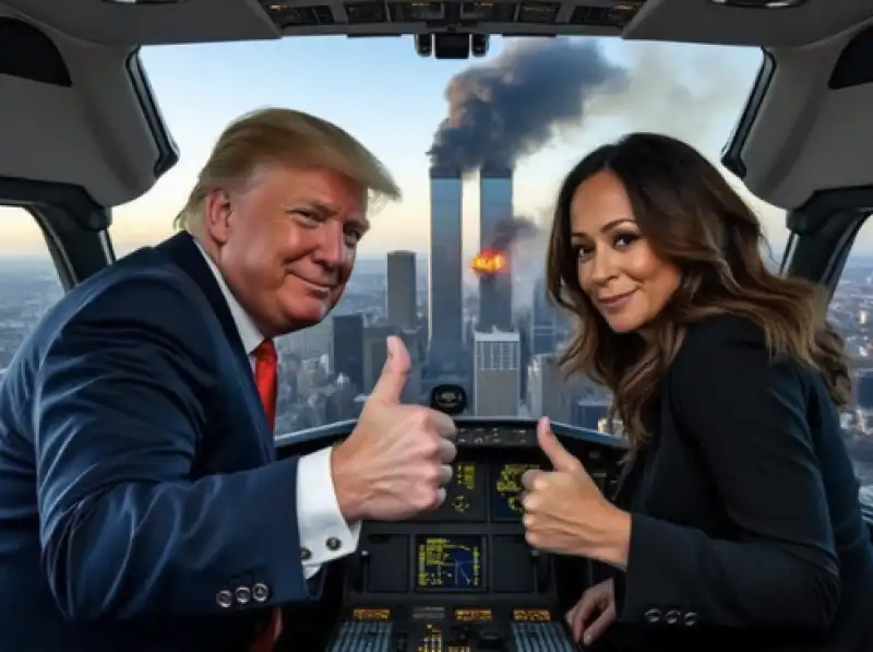 donald trump kamala harris   immagine fake generata dall ia