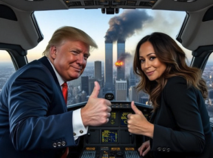 donald trump kamala harris immagine fake generata dall ia