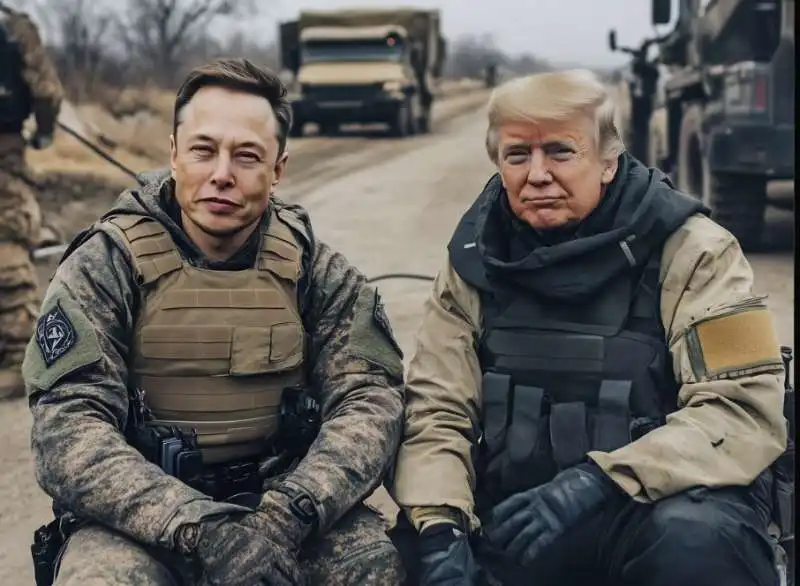 elon musk e donald trump soldati   meme