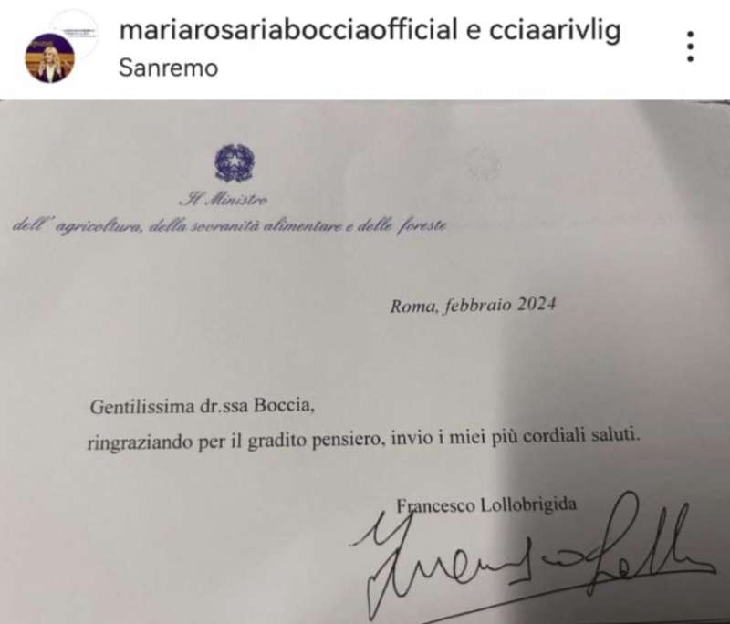 FRANCESCO LOLLOBRIGIDA RISPONDE A MARIA ROSARIA BOCCIA