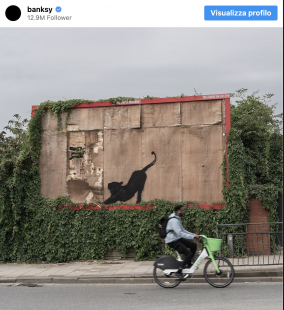 gatto - opera di banksy apparsa a londra