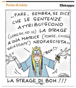 GIORGIA MELONI E LA MATRICE DELLA STRAGE DI BOLOGNA - VIGNETTA BY ELLEKAPPA