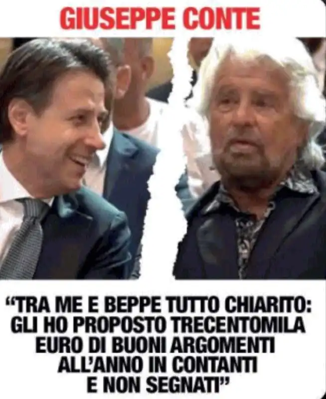 GIUSEPPE CONTE VS BEPPE GRILLO - MEME IL GIORNALONE - LA STAMPA 