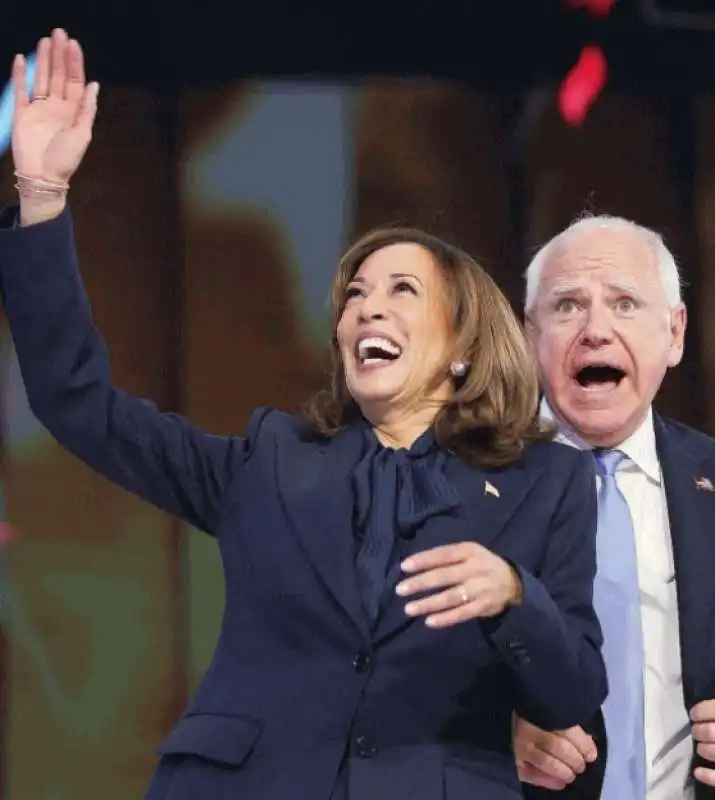 kamala harris e tim walz - convention nazionale democratica chicago 