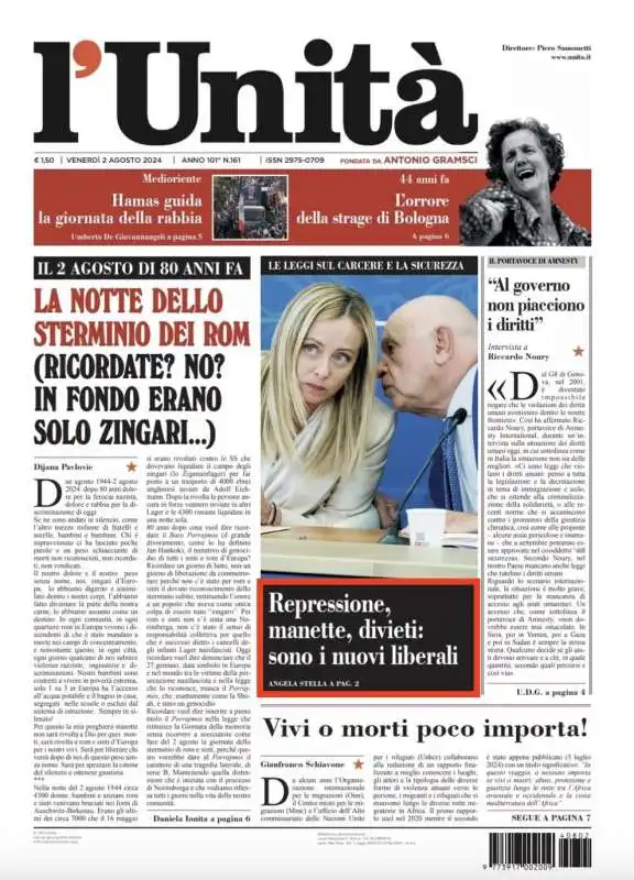 L UNITA CONTRO IL GOVERNO - 1 AGOSTO 2024 