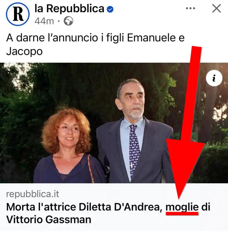 la repubblica, la vedova torna moglie