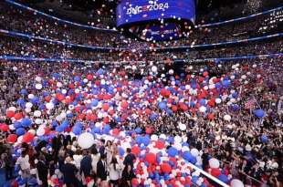 lancio di palloncini alla convention nazionale democratica di chicago 1