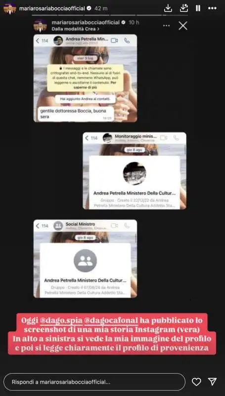 le storie instagram di maria rosaria boccia contro dagospia  