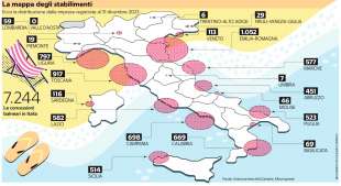 mappa degli stabilimenti balneari in italia - la Repubblica