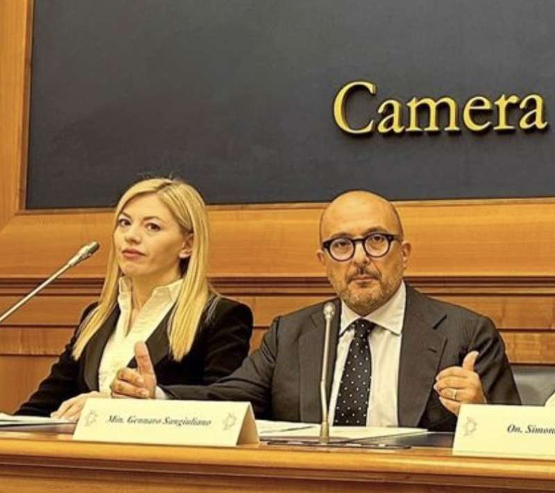 maria rosaria boccia e gennaro sangiuliano alla camera 2