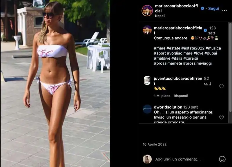 maria rosaria boccia su instagram   aprile 2022 