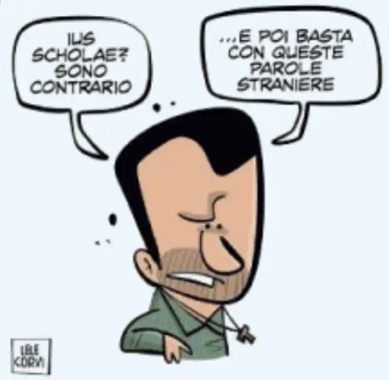 MATTEO SALVINI E LO IUS SCHOLAE  - VIGNETTA BY LELE CORVI IL GIORNALONE - LA STAMPA 