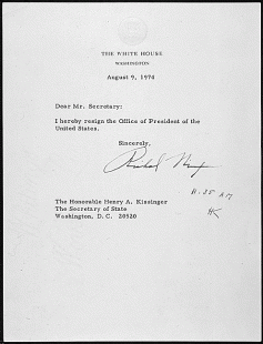 nixon lettera dimissioni 9 agosto 1974