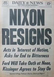 nixon resigns daily news 9 agosto 1974