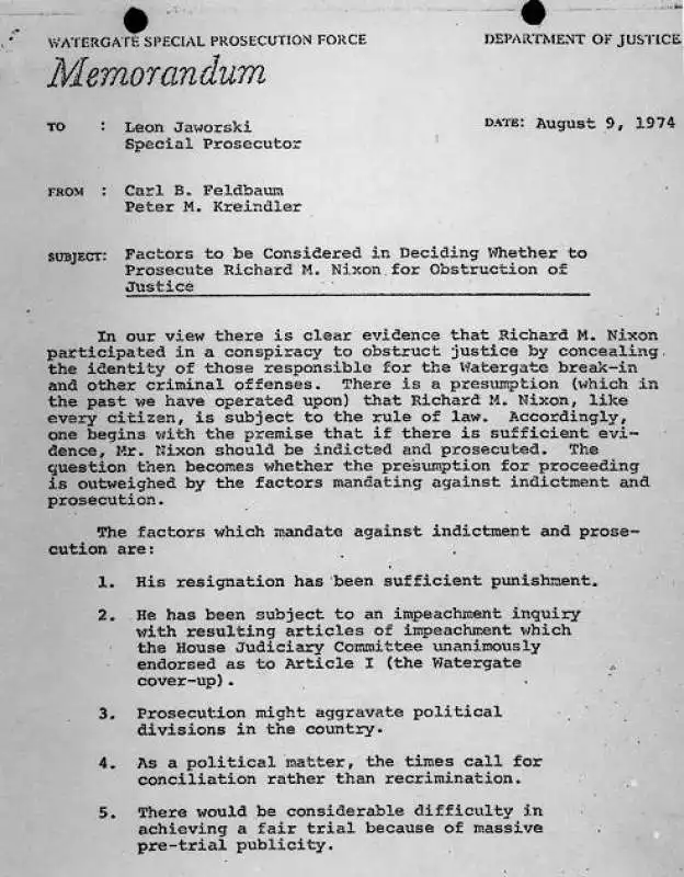 nixon watergate memorandum