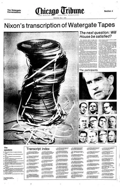 nixon watergate tapes chicago tribune