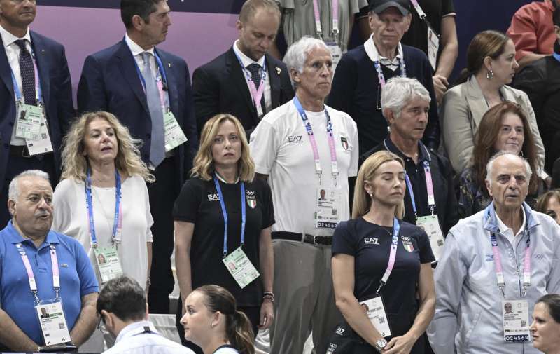 patrizia scurti giorgia meloni giovanni malago silvia salis andrea abodi parigi 2024