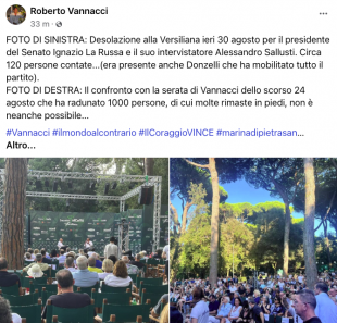 POST DI ROBERTO VANNACCI CONTRO IGNAZIO LA RUSSA