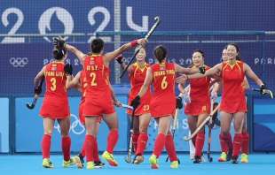 rissa alla partita di hockey tra cina e belgio 5