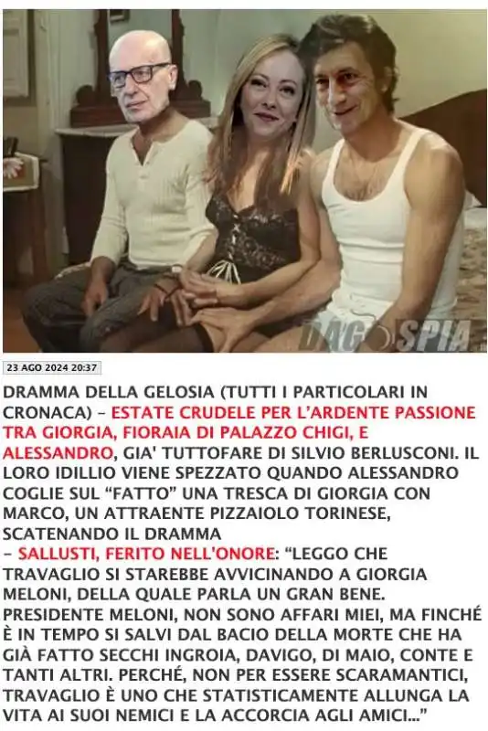 SALLUSTI - MELONI - TRAVAGLIO - IL DRAMMA DELLA GELOSIA SU DAGOSPIA