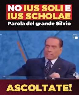 SILVIO BERLUSCONI CONTRO LO IUS SCHOLAE