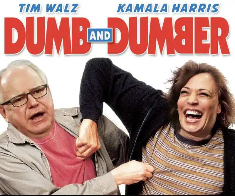 TIM WALZ E KAMALA HARRIS COME SCEMO E PIU SCEMO - MEME