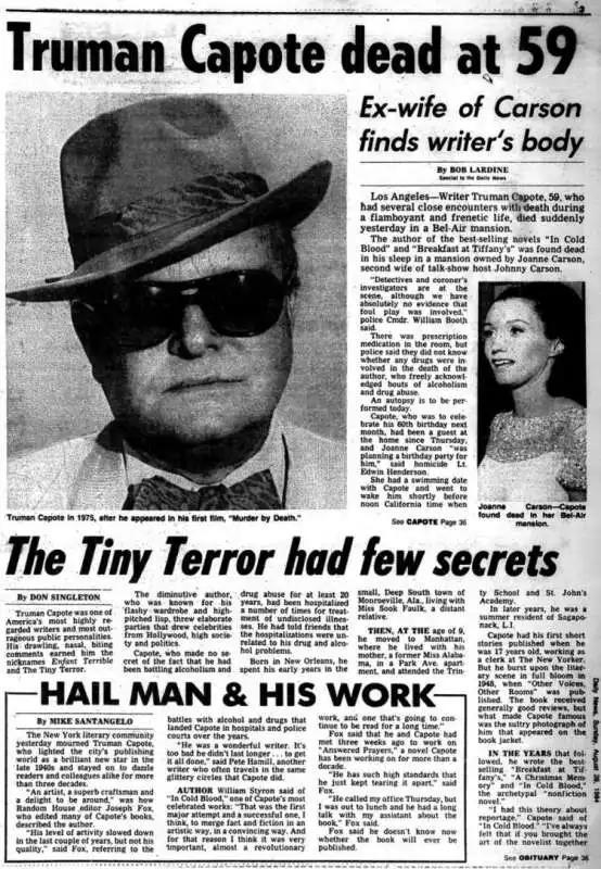 truman capote morte