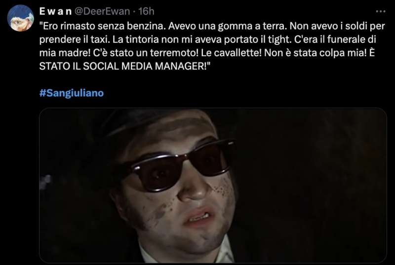 tweet sul social media manager di sangiuliano 7