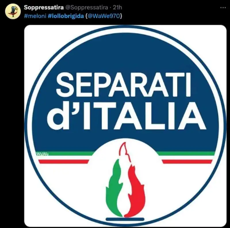 tweet sulla separazione tra arianna meloni e francesco lollobrigida 3