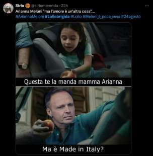 tweet sulla separazione tra arianna meloni e francesco lollobrigida 5