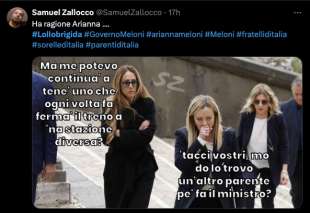 tweet sulla separazione tra arianna meloni e francesco lollobrigida. 8