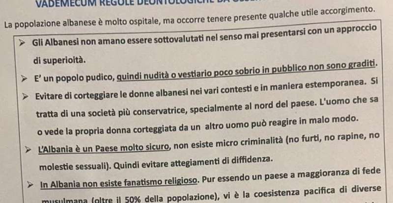 vademecum PER GLI SECONDINI ITALIANI IN ALBANIA