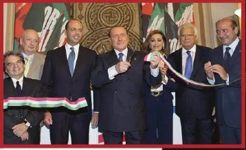 berlusconi alfano brunetta verdini santanch nella nuova sede di forza italia 