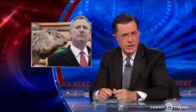 marmotta de blasio stephen colbert