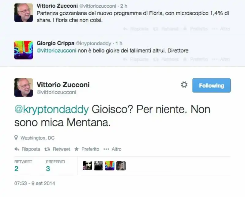 Zucconi sfotte Floris e Mentana