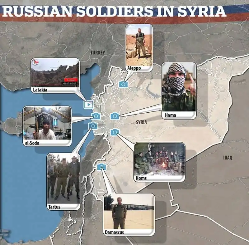 mappa della presenza di soldati russi in siria