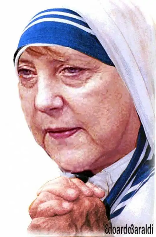 merkel come madre teresa di calcutta